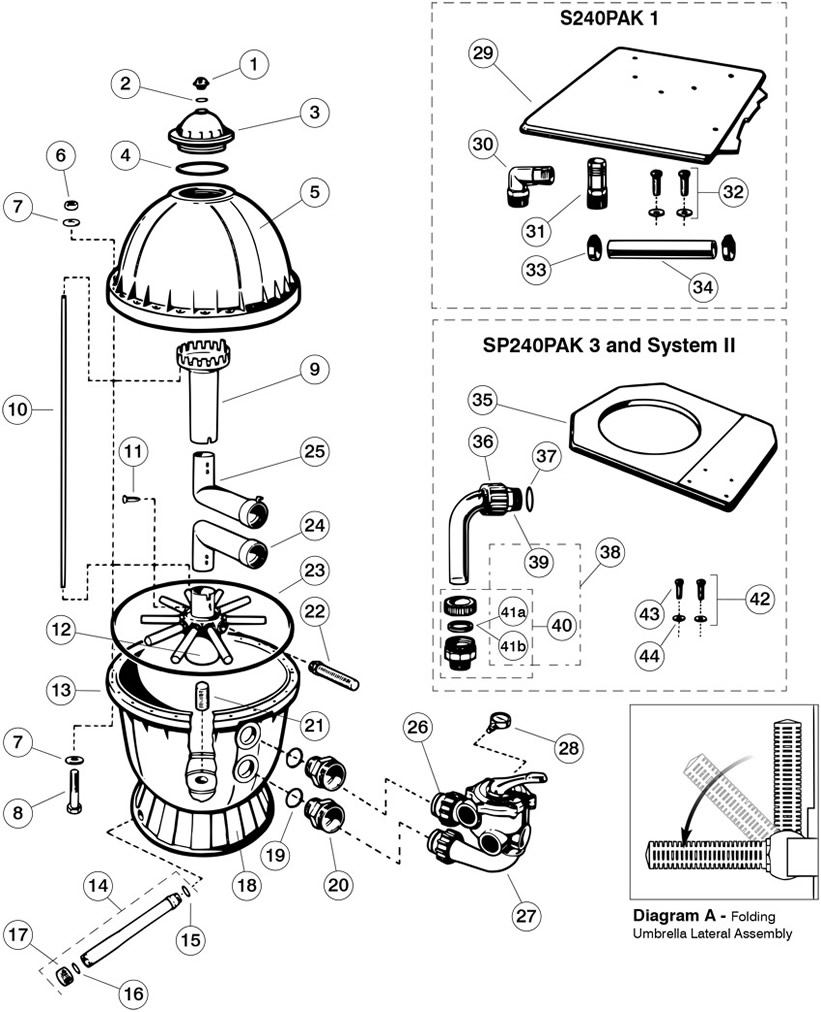 Hayward S200 Sand Filter Parts Diagram