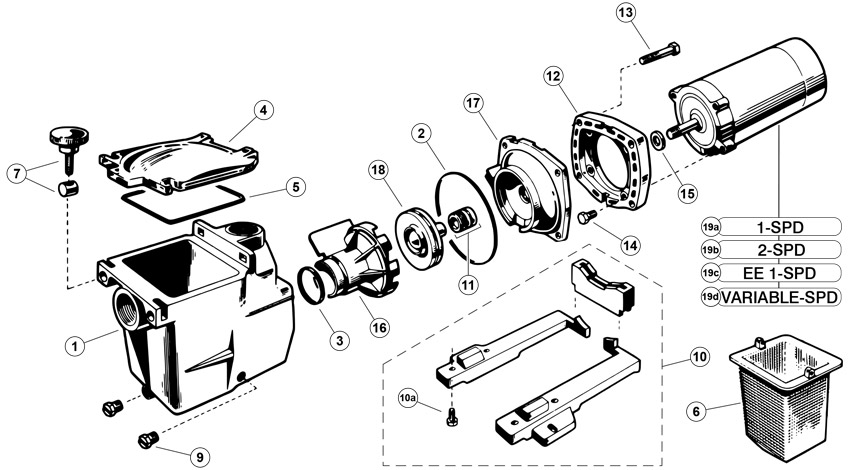 Hayward Super Pump 2600 Series Replacement Parts