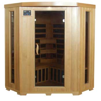 Santa Fe 3 Person Corner HeatWave Infrared Sauna W/ Carbon Heater, SA2412DX